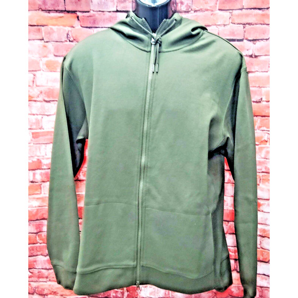 City Lab Softshell Jacket Men's XL Green Knitted Long Sleeve Hooded Full Zipper - Picture 1 of 7